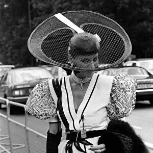 Fashion at Royal Ascot - June 1987 Ladies Day - A woman shows off her style of