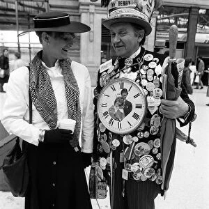 Fashion at Royal Ascot - June 1987 man wearing a large clock around his neck