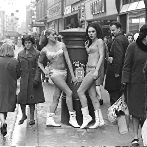 Fashion shoot in Oxford Street. Picture shows blonde Carole Kirkley