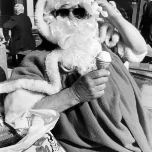 Father Christmas in Cleveland Centre, Summer 1986 Print Father Christmas in Cleveland Centre, Summer 1986 Print