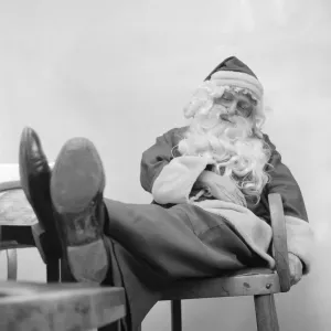 Father Christmas Print, Robinsons Fish and Chips Scene, 1972