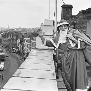 Father Christmas seen here on the roof of Wellsteed department store in Broad Street Father Christmas seen here on the roof of Wellsteed department store in Broad Street