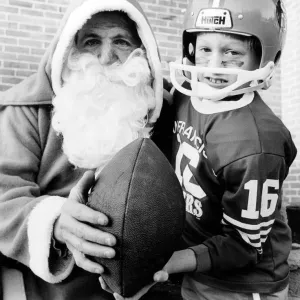 Father Christmas took time out to receive a few tips on how to touch down successfully Father Christmas took time out to receive a few tips on how to touch down successfully