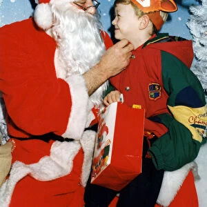 Father Christmas and five year old Kenneth Andrew Dickons of Middlesbrough samples