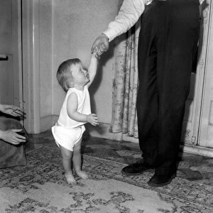 Father and daughter at "The School for Expectant Fathers. July 1953 D5588
