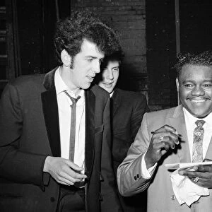 Fats Domino with a fan. Saville Theatre, after his performance. 27th March 1967
