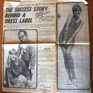Article sur la marque de mode emblématique Marion Donaldson, Daily Record de 1967.