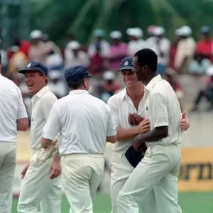 February 1990 90-1082-117 International Test Match Cricket. West Indies vs England