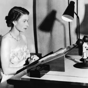 Queen Elizabeth II Christmas Broadcast 1953 Print