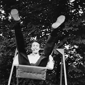 These feet were made for scoring... Jimmy Greaves takes a swing in the England team hotel