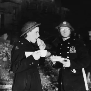 A Female A.F.S. Driver Eating Sandwiches Print, 1941
