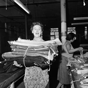 A female worker at Kumficar factory, Halifax in West Yorkshire. June 1959
