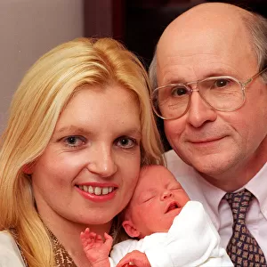 Fergus McCann chief exec Celtic with wife Elspeth and baby daughter Ishbel Ann