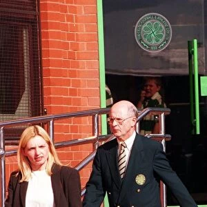 Fergus McCann and wife Elspeth leave stadium August 1998