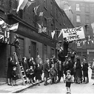 Ferguson Street Glasgow April 1944 Banner Welcome Home Jimmie James McGuire