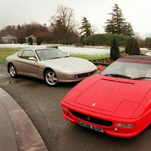 Ferrari cars lineup at the Gleneagles Hotel. Pictured are the 355 FI Spider (red)