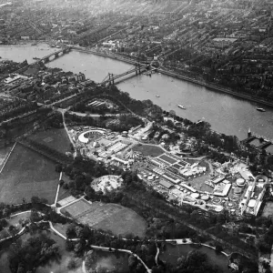 Festival of Britain 1951 An Aerial view of the South Bank site of the Festival of