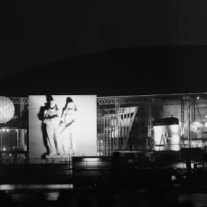 Festival of Britain 1951 Illuminations outside the Dome of Discovery
