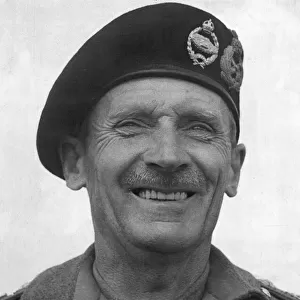 Field Marshal Bernard Montgomery, General Officer Commanding the 8th Army in Europe seen