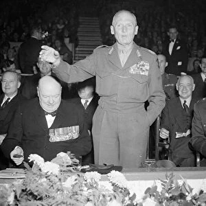 Field Marshal Bernard Montgomery making a speech at the El Alamein reunion dinner of