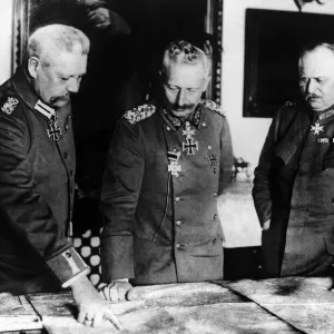 Field Marshal Paul von Hindenburg, (left) Kaiser William II