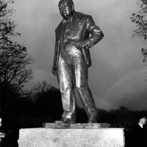 Fields Marshal Viscount Montgomery unveiled this bronze statue of Sir Winston Churchill