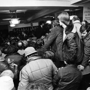 Black and white newspaper print of a chaotic scene at Harrods Black and white newspaper print of a chaotic scene at Harrods