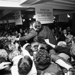 Fighting crowds at Harrods today. Shortly after 9am an estimated 400 people fought in Fighting crowds at Harrods today. Shortly after 9am an estimated 400 people fought in