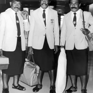Fiji Cricket Team Arrives at Heathrow, 7th June 1982 Print Fiji Cricket Team Arrives at Heathrow, 7th June 1982 Print