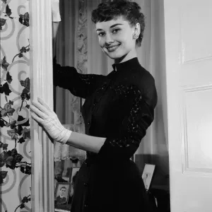 Film actress Audrey Hepburn in London after arriving from New York. 21st May 1953 Film actress Audrey Hepburn in London after arriving from New York. 21st May 1953