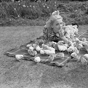 Film Actress Pat Dainton with Easter Chicks 023473 / 1