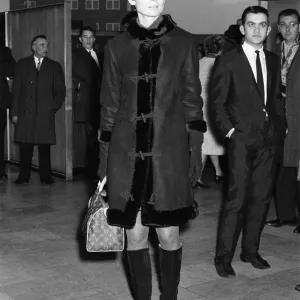 Film star Audrey Hepburn pictured at Heathrow Airport before leaving for her home in Film star Audrey Hepburn pictured at Heathrow Airport before leaving for her home in