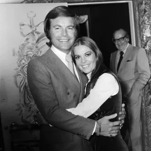 Black and white print of Robert Wagner and Natalie Wood at the Dorchester Hotel