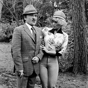 Filming Carry on Behind. Kenneth Connor and Liz Fraser. April 1975 75-1732