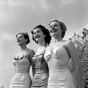 Three of the finalist in Miss England beauty contest. April 1953 D1785