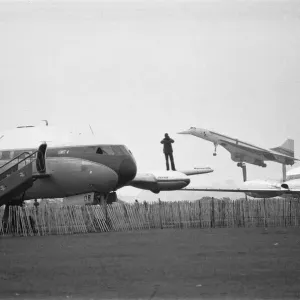 On a fine August day in 1977, Concorde 101 touches down at her final home at Duxford On a fine August day in 1977, Concorde 101 touches down at her final home at Duxford
