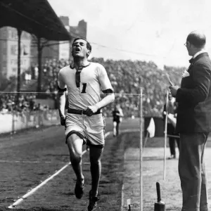The finish of the 880 yards race, won by H. Gutteridge, at Stamford Bridge during The finish of the 880 yards race, won by H. Gutteridge, at Stamford Bridge during