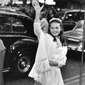 Fiona Fullerton child actress arriving at film premiere aged 11 - 4th June 1969