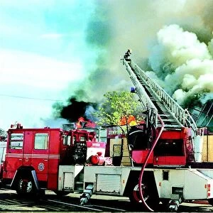 Firefighters tackle the blaze at Jumping Jacks pub in Hebburn, Gateshead