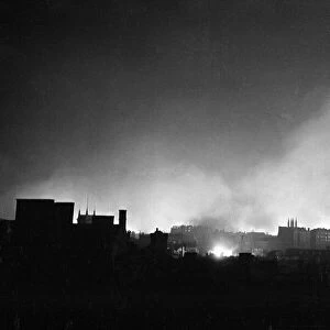 Fires caused by the dropping of thousands of incendiary bombs by the Luftwaffe