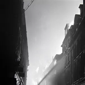 Fires from High Explosive during the 2nd Fire of London Ave Maria Lane December1940