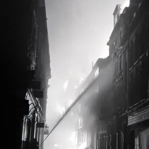 Fires from High Explosive during the 2nd Fire of London Ave Maria Lane December1940