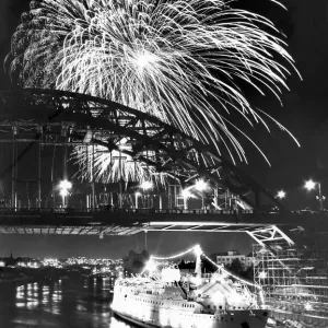 A fireworks spectacular on the River Tyne on Bonfire Night in November 1985 A fireworks spectacular on the River Tyne on Bonfire Night in November 1985