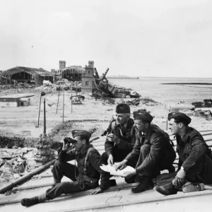 The first British to enter Cherbourg were four RAF members of an Embarkation Unit