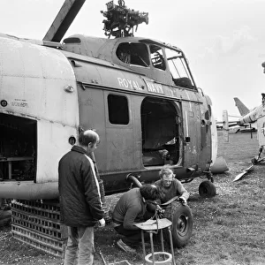 The very first British Westland Whirlwind helicopter arrives at its new home at
