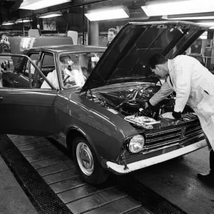 Print of The First Car on Production Line at Ford Dagenham Post-Strike