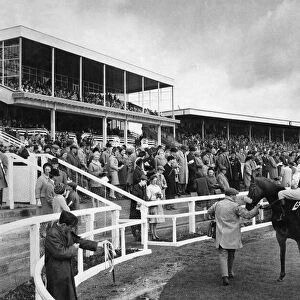 The first flat meeting of the season at Gosforth Park, crowds gather in front of