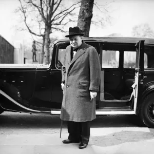 First Lord of the Admiralty Winston Churchill arriving at Number 10 Downing Street for a
