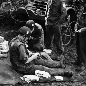 The first mail from home arrives for the men fighting in France The first mail from home arrives for the men fighting in France