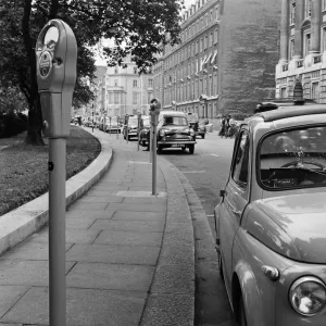 The first parking meter in England. The first parking meters are introduced in The first parking meter in England. The first parking meters are introduced in